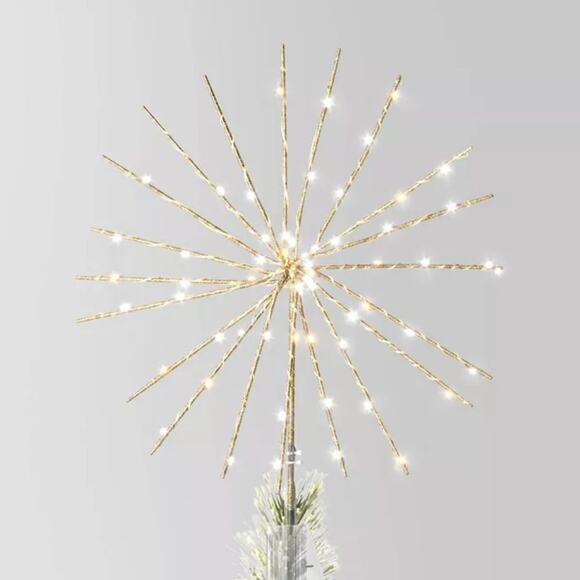 Twinkling Starburst Spikes Christmas Tree Topper 14"in 70 Lights Lit Light Up - Picture 3 of 9